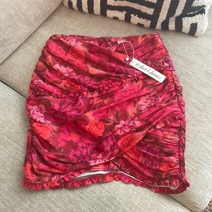 Floral Red Skirt